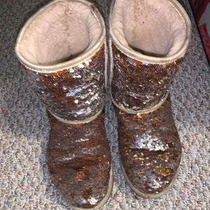 Gold Combo Ugg Sequin Boots
